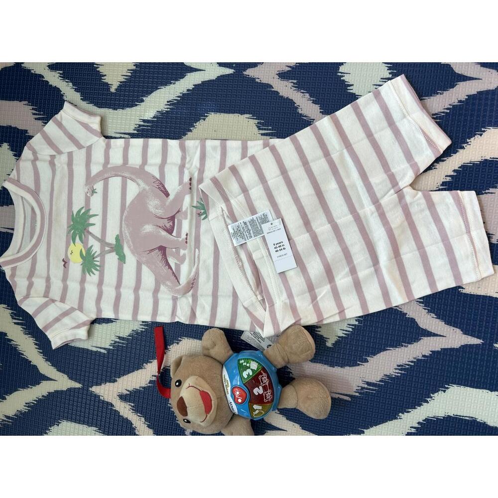 🌱ORGANIC🌱 Baby Gap  |  Pink Dino PJ Set  Sz 6 yrs - +Loving Kindness Everyday